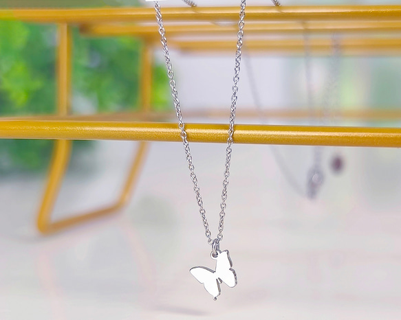 ミニバタフライネックレス（子供用） -ミニアニマルシルエットシリーズ