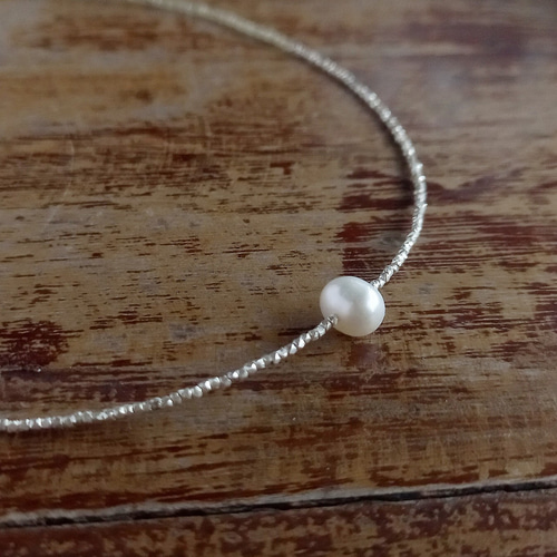 タイ　カレン族　　カレンシルバー　天然　真珠　淡水パール　ネックレス 2way］fab pearl necklace（淡水パール カレンシルバー オケージョン