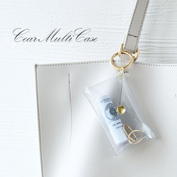 クリア マルチケース PVC イヤホンケース カラビナ付き スマートキー