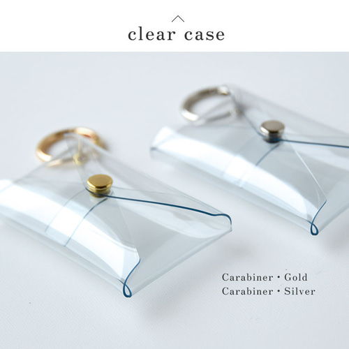 クリア マルチケース PVC イヤホンケース カラビナ付き スマートキー