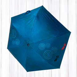 UVカット 折畳 竹傘 金魚 ブルー 通学 置き傘 紫外線99.9%カット 晴雨兼用 DRiF 日傘 雨傘 3枚目の画像