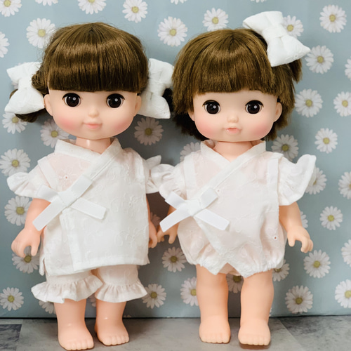 26cmドール ホワイトレース柄 甚平 お世話人形 ドール その他