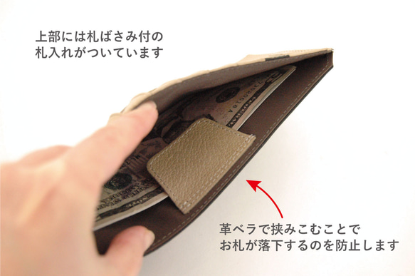 薄型　カード多収納長財布　バーティカルウォレット　本革　ソフトシュリンクレザー　MJ6122 3枚目の画像
