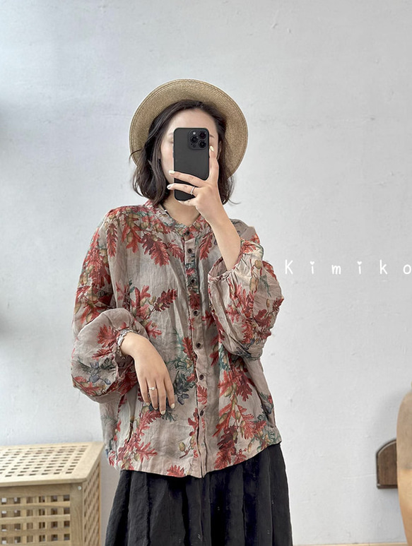 ☆2023新色☆夏 ラミー麻ブラウス 上品で涼しい リネンシャツ さらりと