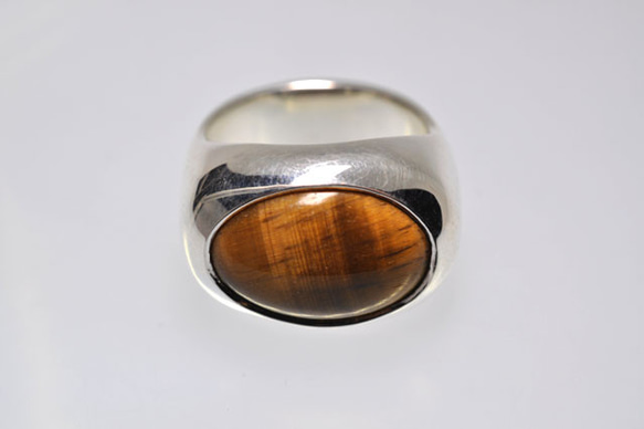 【SILVER925】タイガーアイ　ボリュームリング　Tiger's eye Signet Ring 5枚目の画像