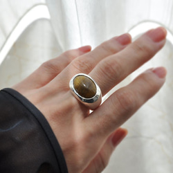 【SILVER925】タイガーアイ　ボリュームリング　Tiger's eye Signet Ring 10枚目の画像