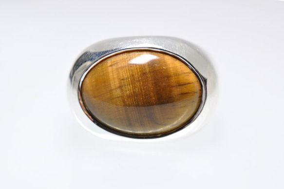 【SILVER925】タイガーアイ　ボリュームリング　Tiger's eye Signet Ring 4枚目の画像