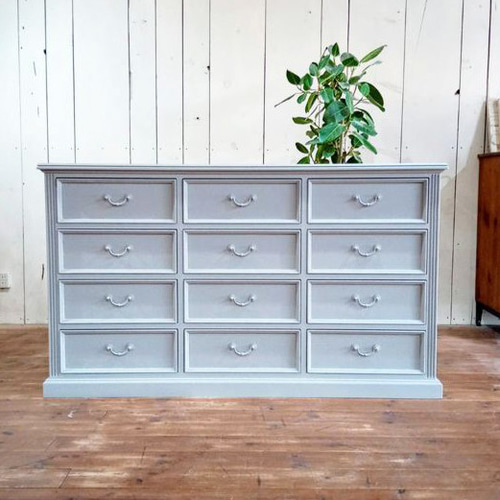 かわいい子供部屋タンス フランス家具チェスト12引出し クリーム