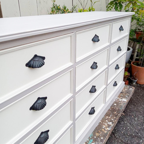 かわいい子供部屋タンス フランス家具チェスト12引出し クリーム