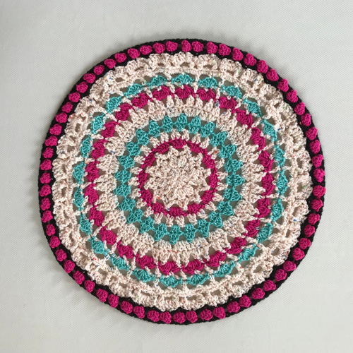 2枚セット】コットンxアクリル チェアパッド 座布団 マット 敷物