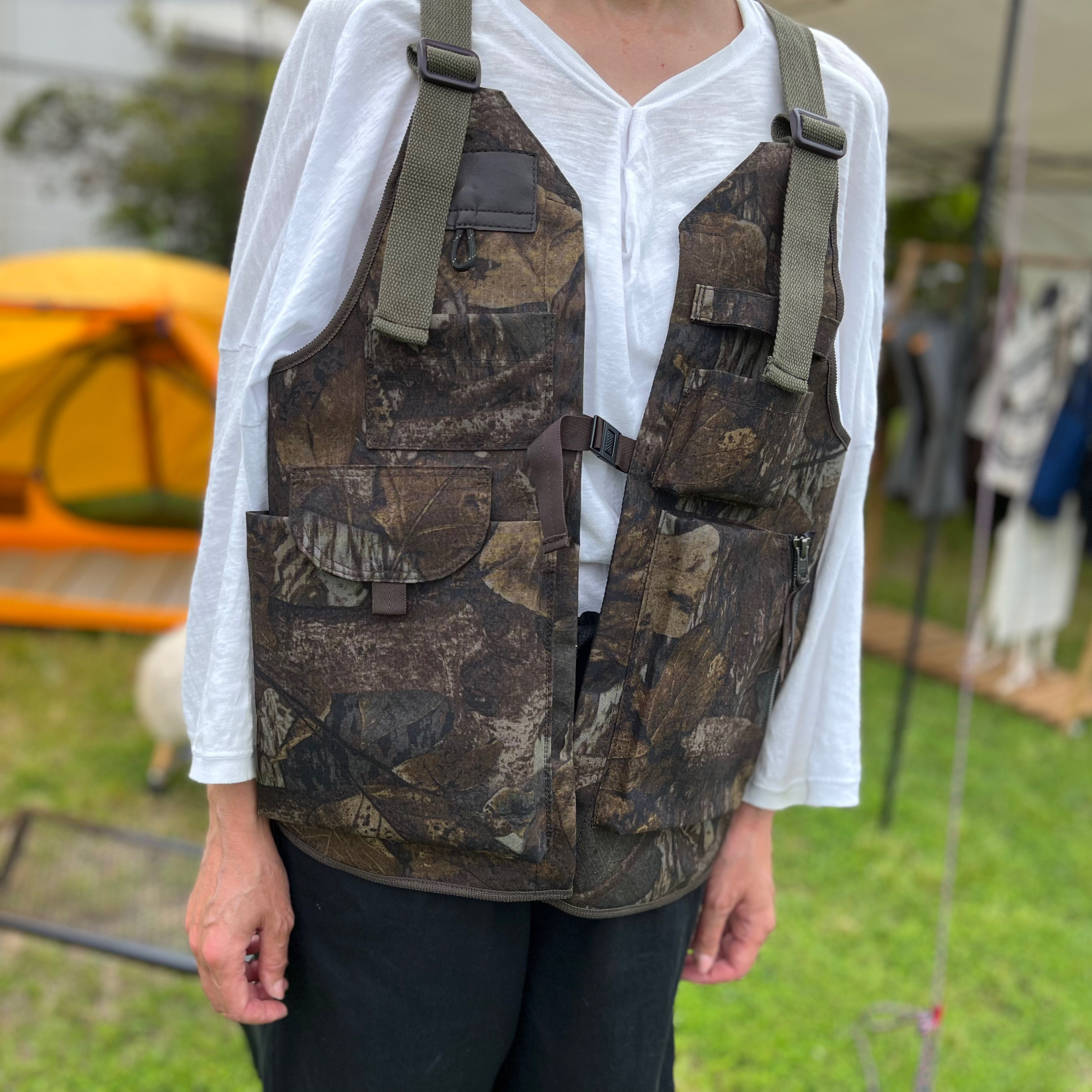 マルチポケットベスト／ブラウンカーキ系カモ柄