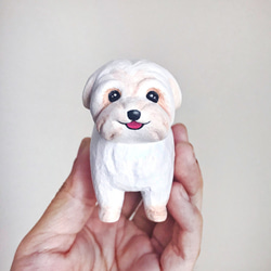 -カスタマイズされたペット人形-犬のための手作りの木製動物装飾と癒しの木彫り人形 6枚目の画像