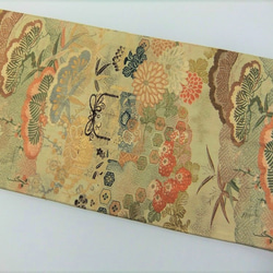 【(16)1628】90cm/昭和初期の丸帯からリメイク/宝箱古典柄/テーブルランナー・タペストリー 3枚目の画像