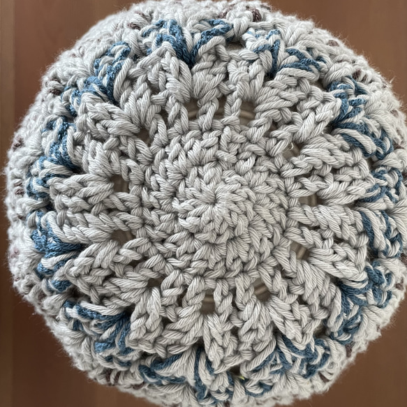 cotton crochet hat -シチガツ　かぎ針編み　帽子　バケットハット 6枚目の画像