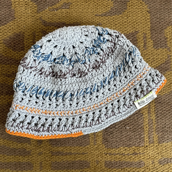 cotton crochet hat -シチガツ　かぎ針編み　帽子　バケットハット 1枚目の画像