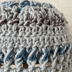 cotton crochet hat -シチガツ　かぎ針編み　帽子　バケットハット 4枚目の画像