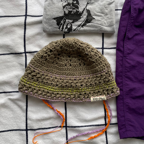 cotton beanie -ロクガツ かぎ針編み 帽子 ビーニー ニット帽