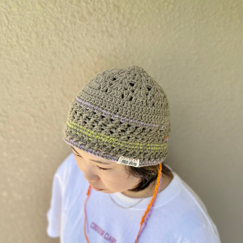 cotton beanie -ロクガツ かぎ針編み 帽子 ビーニー ニット帽