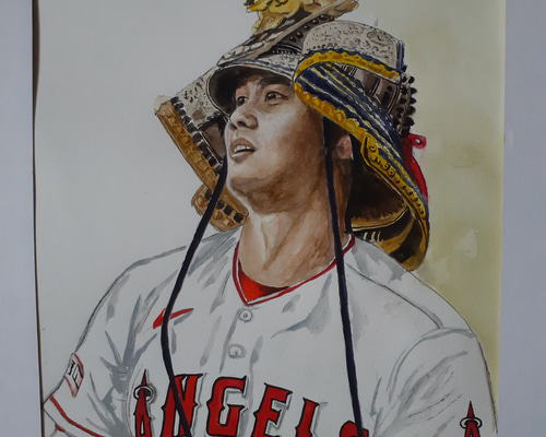 水彩画 二刀流大谷翔平 絵画 makochin 通販 16149112｜Creema(クリーマ)