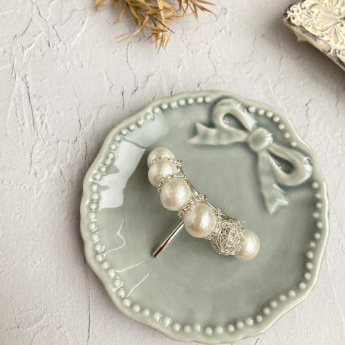 ꫛꫀꪝ✧‧˚ お取り置き大人シンプル華やかパールポニーフックハンドメイド