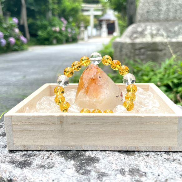 太陽のエネルギーをもたらす天然石ブレスレット♪シトリン 太陽のエネルギーをもたらす天然石ブレスレット♪シトリン