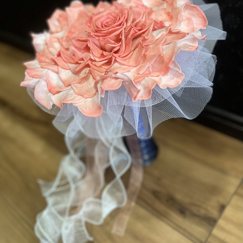 薔薇#トレンド感No. 1 メリアブーケ ウェディングブーケとブートニア  