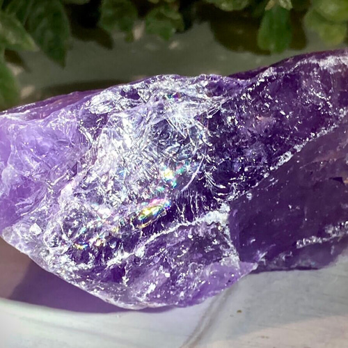 カテドラル✨　レインボー　かち割り アメジスト　ラフストーン　原石　紫水晶