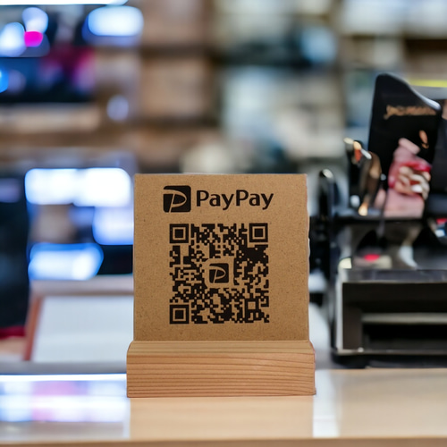 木製QRコードスタンド製作します 【開店祝いにもオススメ♪ 看板