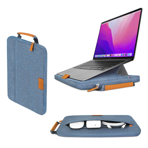 COZI-Stand Brief 14-支架電腦包筆電包保護套-適用15吋MacBook Air/13~14吋超薄筆電 第2張的照片