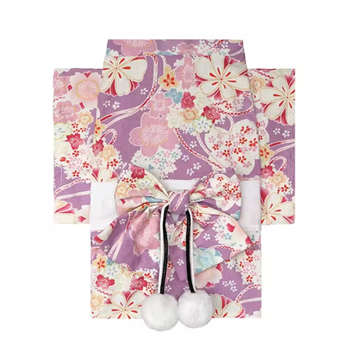 猫服 ペットウェア かわいい 浴衣 着物 和服 桜柄 花柄 夏祭り 芸者柄