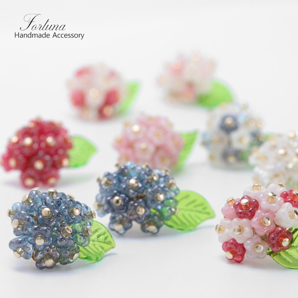 あじさい 紫陽花~color mix 2~(1122) ピアス/ノンホールピアス/樹脂ピアス 2枚目の画像
