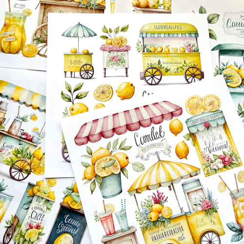 コラージュ素材 レモネードスタンド セルフカット【EP39】 メモ帳