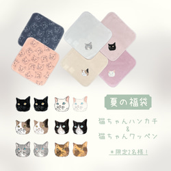 【1000円OFF/限定3名様】猫ちゃんのワンポイントワッペン2枚・ハンカチ2枚セット 1枚目の画像