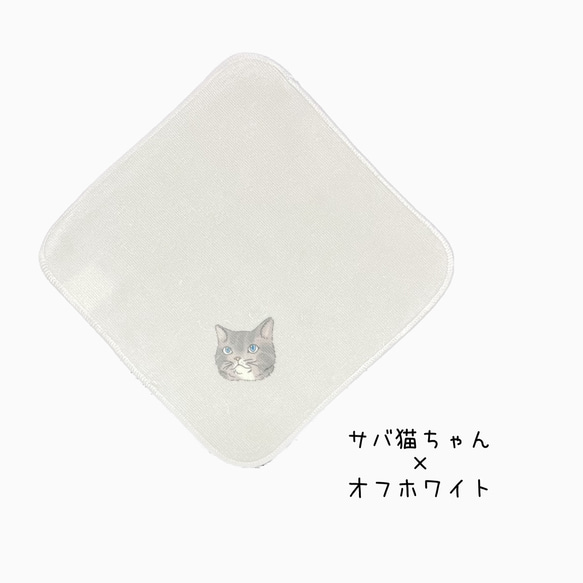 【1000円OFF/限定3名様】猫ちゃんのワンポイントワッペン2枚・ハンカチ2枚セット 5枚目の画像