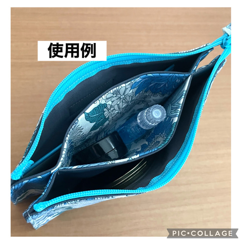 再販4】ウィリアムモリス風☆うさぎ・リス・鳥☆N仕切りポーチ