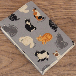 文庫本】ゴムバンド栞付ブックカバー 手帳カバー☆猫 ねこ 図鑑