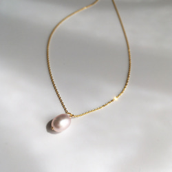 [K14gf] 粉色珍珠項鍊 第3張的照片