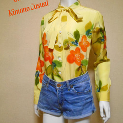 ボーカラーブラウス Bow Collar Blouse LS-284/M 9枚目の画像