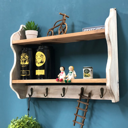 ウォールシェルフ アンティーク加工 スパイスラック インテリア