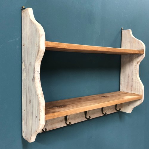 ウォールシェルフ アンティーク加工 スパイスラック インテリア