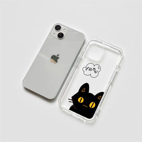 全機種対応 アップルスマホケース 送料無料 かわいい猫柄 ペット ソフトIphoneケース 韓国 オーダー おまかせ 1枚目の画像