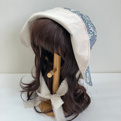 ベビーキッズの帽子　ボンネット風花柄チューリップハット（おしゃれなフレッジリボン） 6枚目の画像