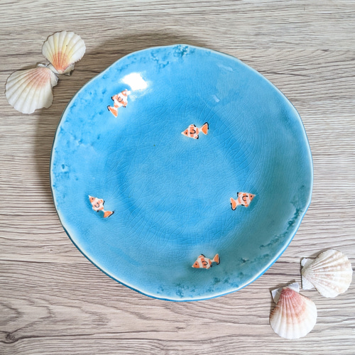 丸皿16cm PIA014 魚 マヨリカ焼き イタリア陶器 | イタリア陶器