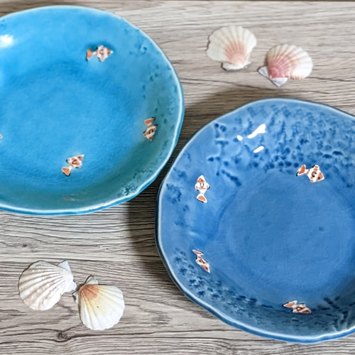 南国の海で泳ぐお魚柄の深めな器(カレー皿) 大皿 アトリエ翡翠 通販