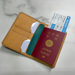 【色カスタマイズ】【名入れ無料】オリジナル　パスポートケース　イタリアンレザー　革・牛革　旅行・出張・クリスマス 3枚目の画像
