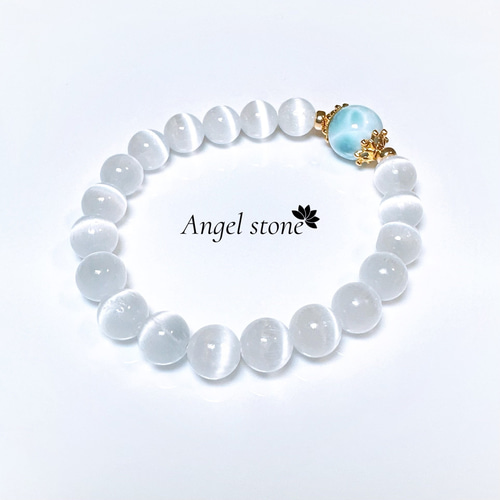 まゆ様♥️ラリマー ハート♥️苺みるく・ムーンストーンお姫様天然石ブレスレット まゆ様♥️ラリマー ハート♥️苺みるく・ムーンストーンお姫様