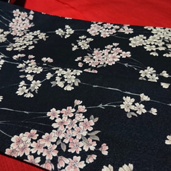 創作帯☆角帯 リバーシブル 桜模様 巾約11cm 7枚目の画像