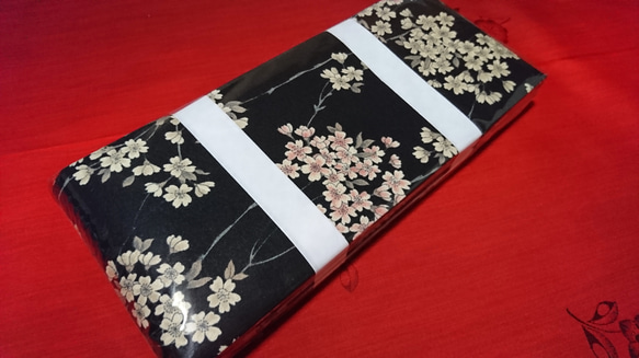 創作帯☆角帯 リバーシブル 桜模様 巾約11cm 8枚目の画像