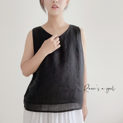 【2023夏作】二重生地*ラミー100%タンクトップ*5カラー展開*T-88X 1枚目の画像