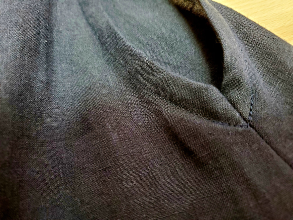 2wayさらりと心地よいリネンワンピース 　濃藍　 ネックライン 着丈　ポケット選んでいただけます♪ジャンパースカート 18枚目の画像